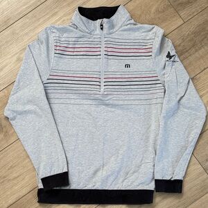 Travis Mathew Gray Quarter-Zip Pullover size M